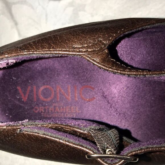 Vionic Amelia Mary Jane Leather Wedge Heels 8.5M - Picture 2 of 8